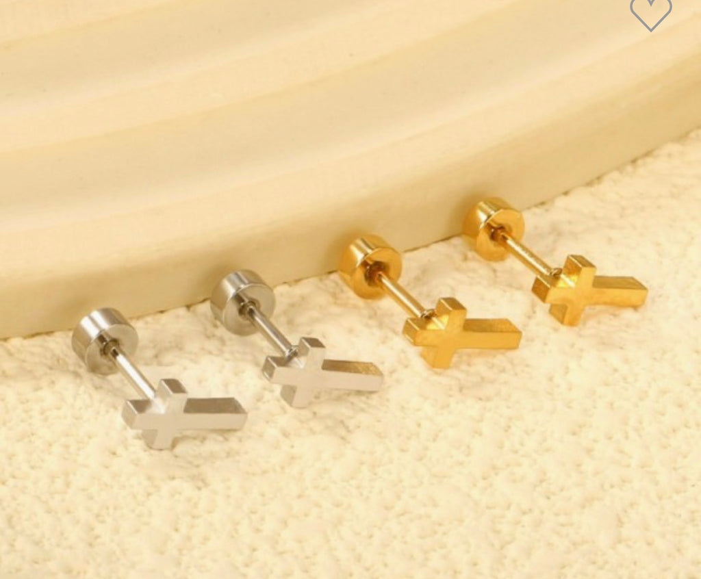 Stainless Steel Screw Back Post Stud Earrings